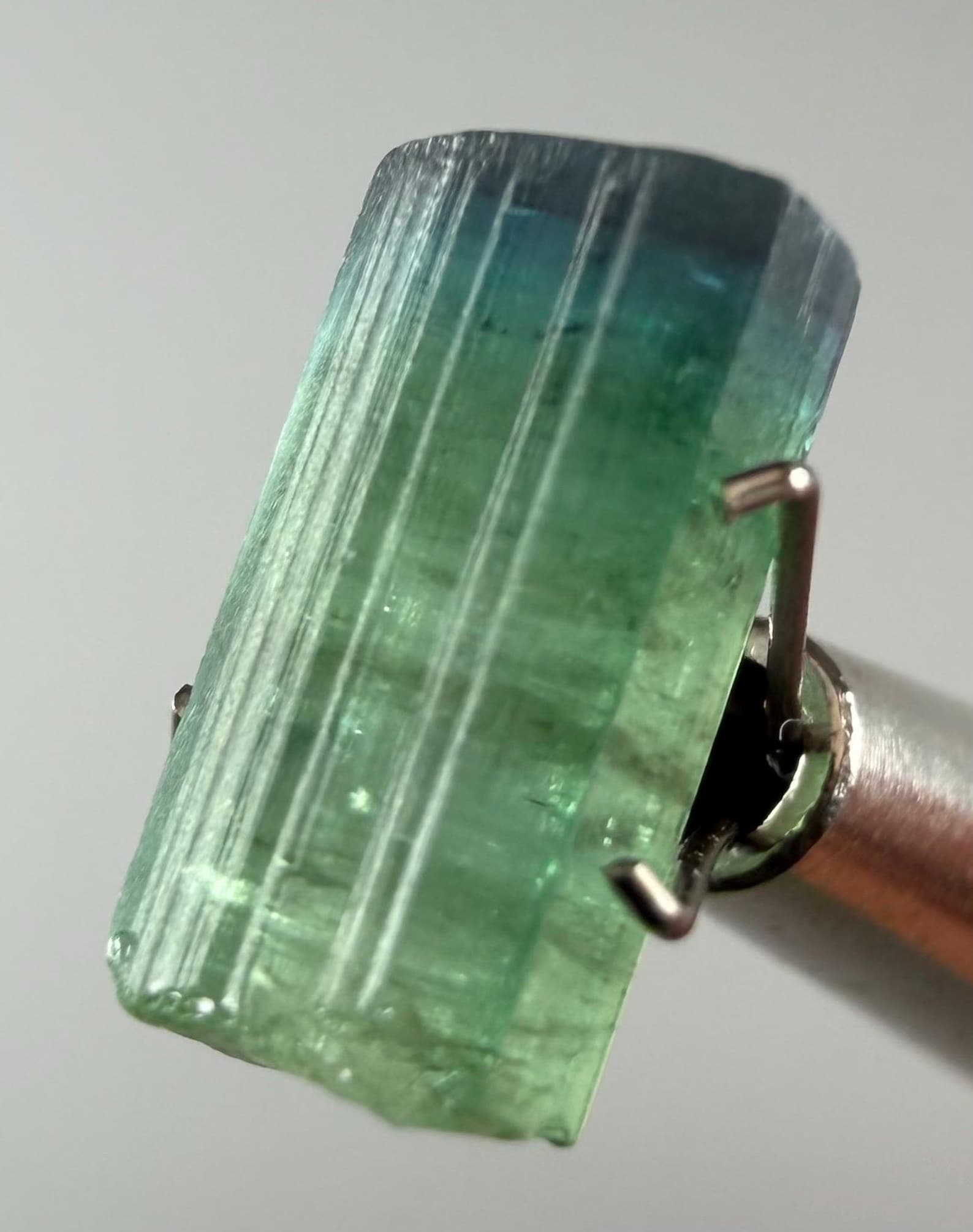 Blue-green bi-color tourmaline listing photograph