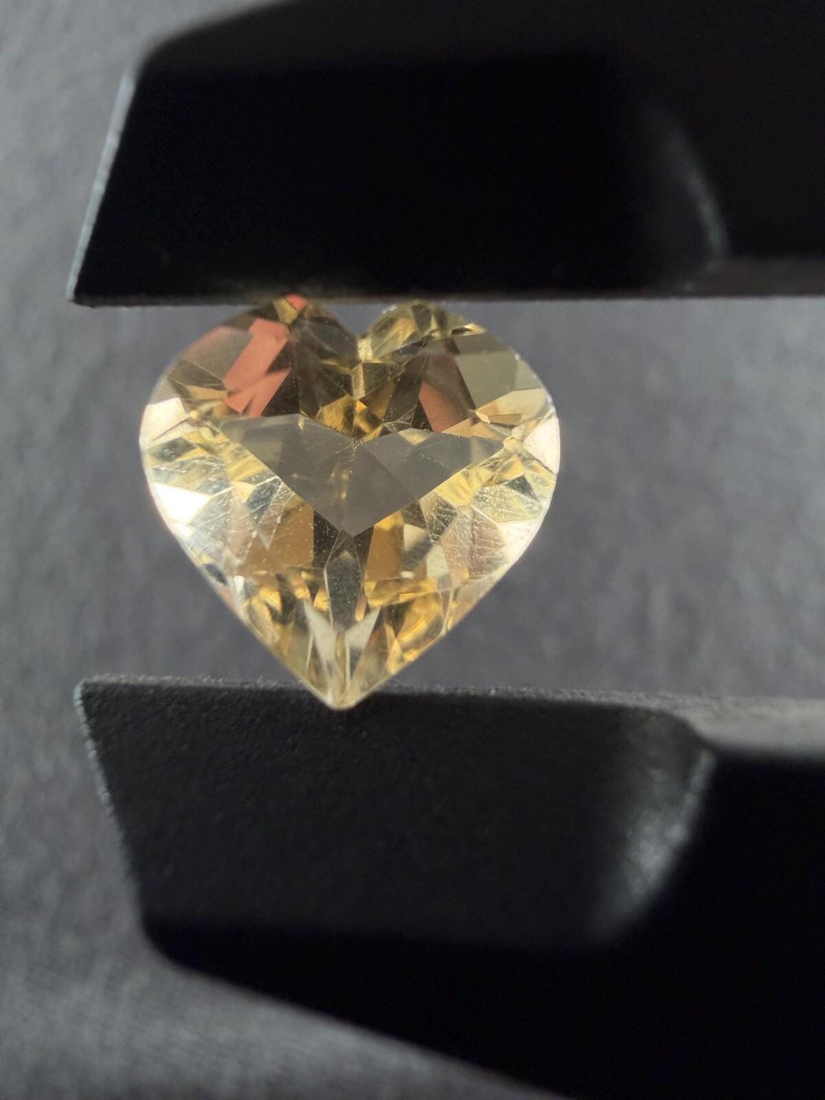 Yellow 4 ct Heart Cut Faceted Loose Gemstone, view 1 of 4