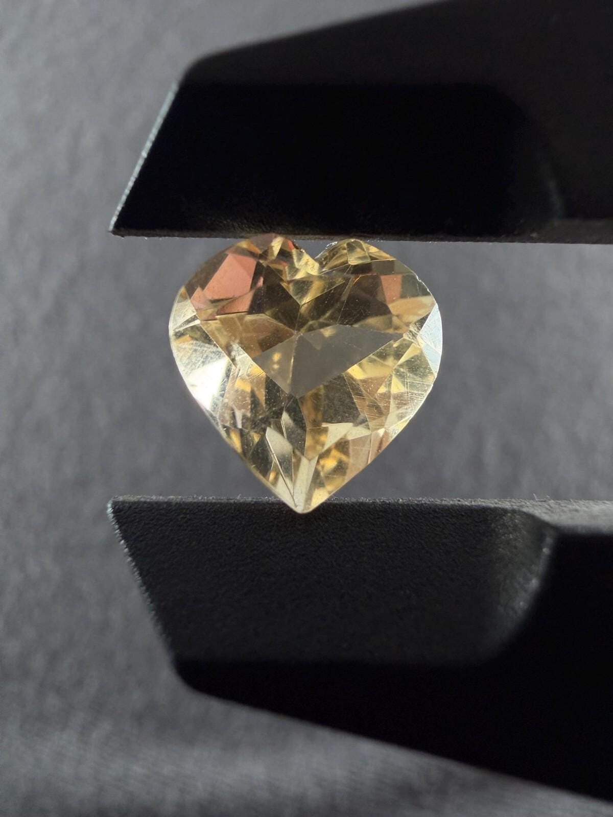 Yellow 4 ct Heart Cut Faceted Loose Gemstone, view 2 of 4