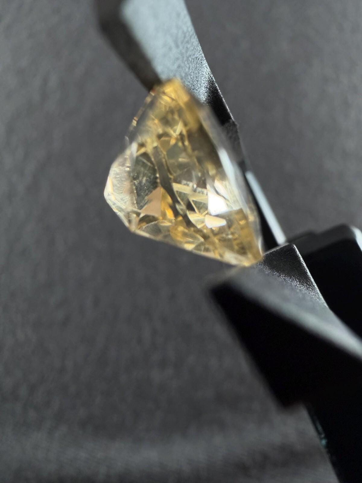 Yellow 4 ct Heart Cut Faceted Loose Gemstone, view 3 of 4