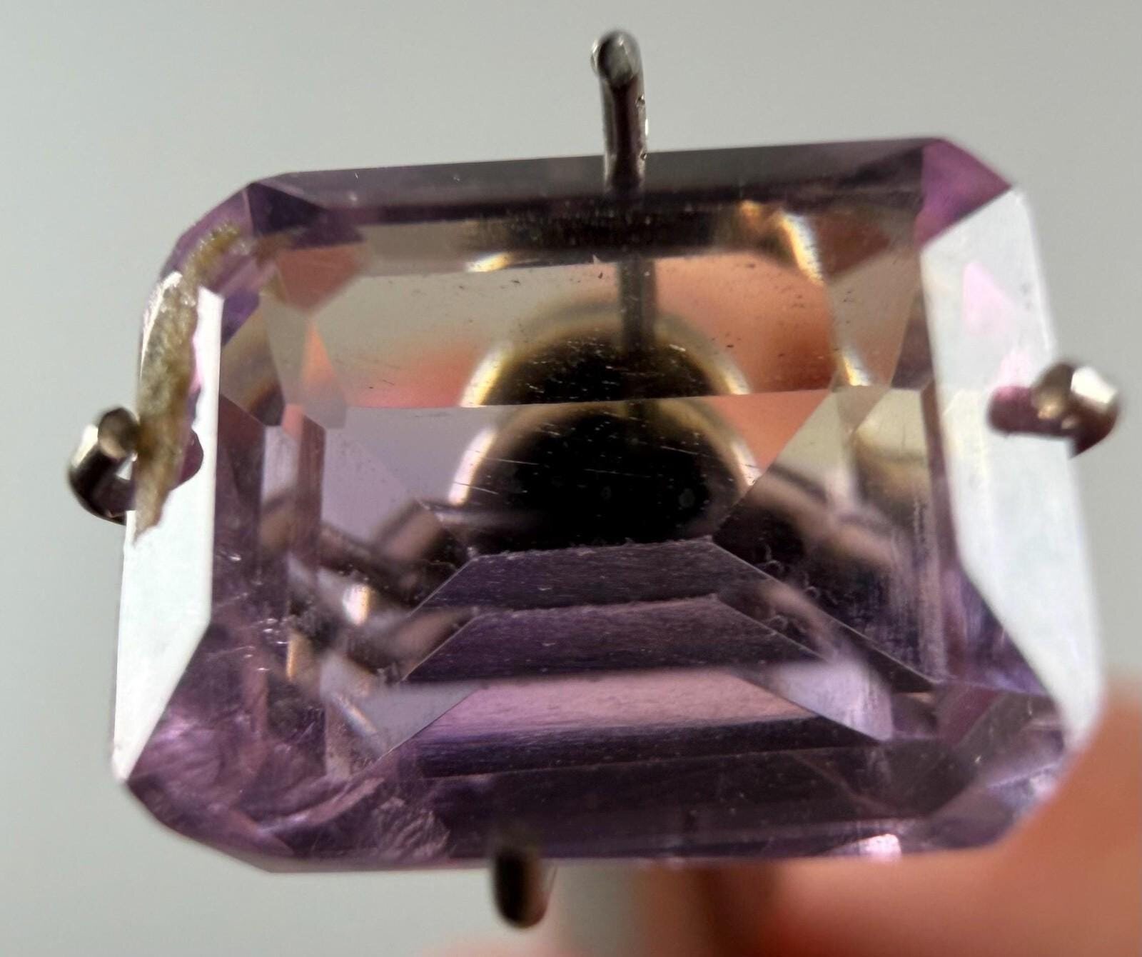 Bicolor Ametrine 2.92 ct Emerald Cut Faceted Loose Gemstone, view 3 of 4