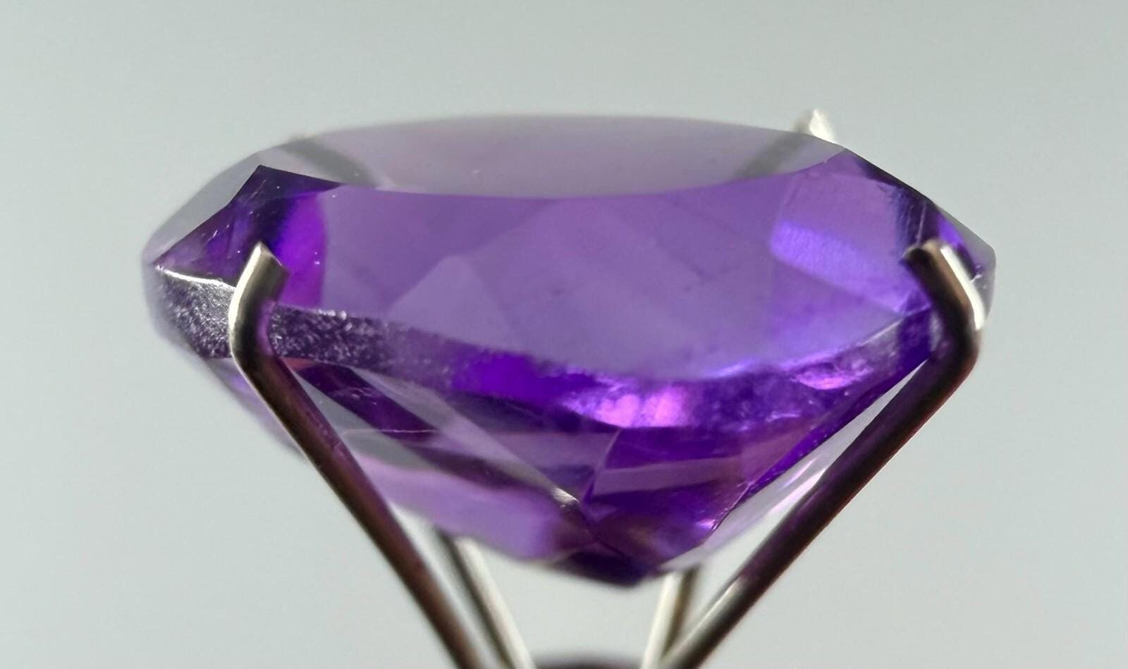 Purple Amethyst 3.84 ct Cushion Cut Faceted Loose Gemstone, view 5 of 5