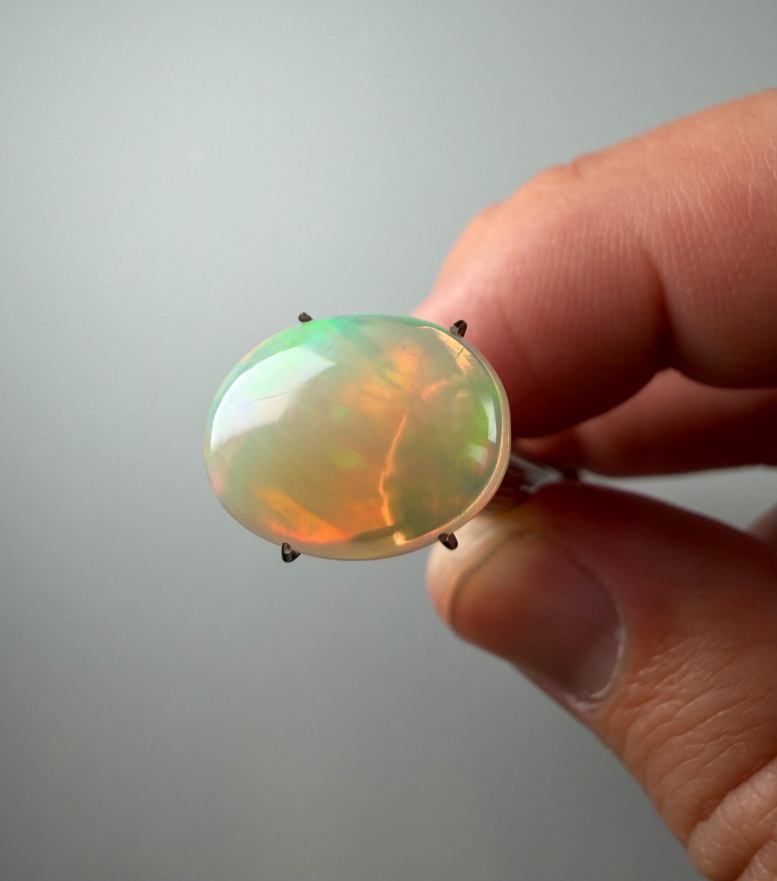 Ethiopian Welo Opal 3.98 ct Oval Cabochon with Play of Color, view 2 of 8
