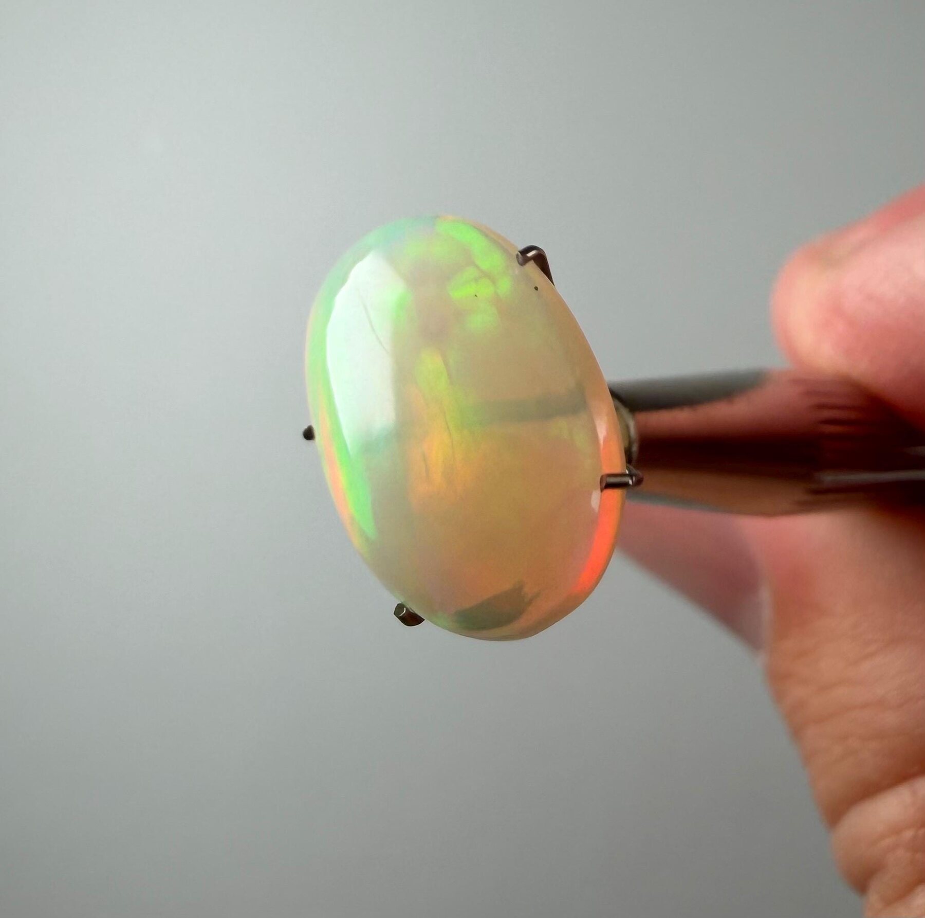 Ethiopian Welo Opal 3.98 ct Oval Cabochon with Play of Color, view 3 of 8
