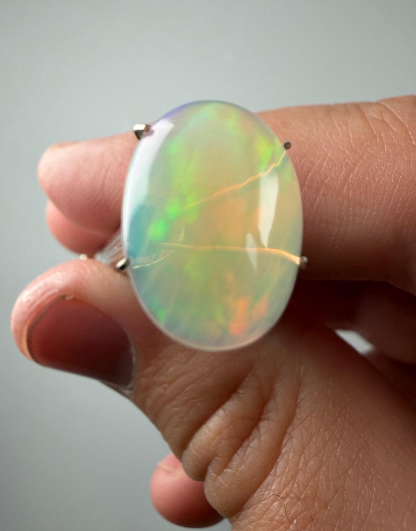 Ethiopian Welo Opal 3.98 ct Oval Cabochon with Play of Color, view 5 of 8