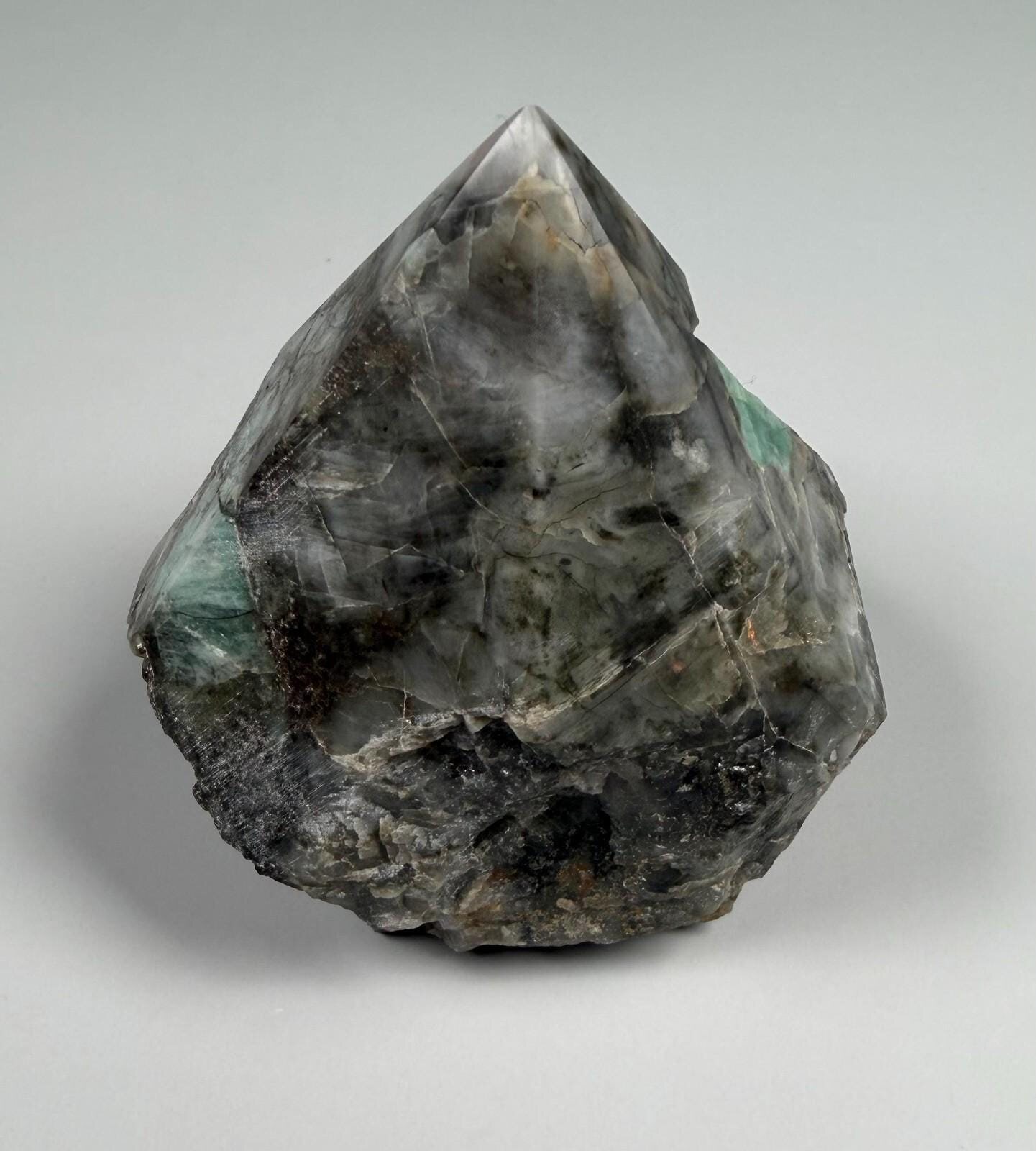 North Carolina Emerald in Matrix 192.7 g Polished Point Mineral Specimen, view 4 of 4