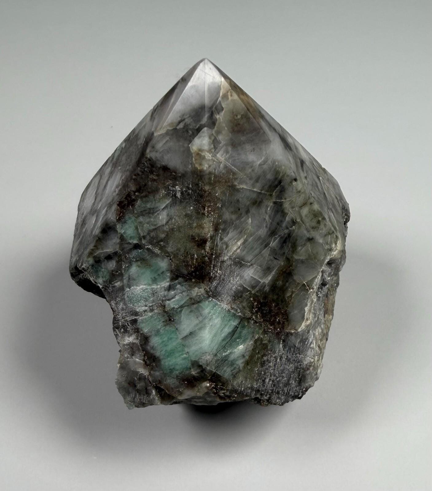 North Carolina Emerald in Matrix 192.7 g Polished Point Mineral Specimen, view 2 of 4
