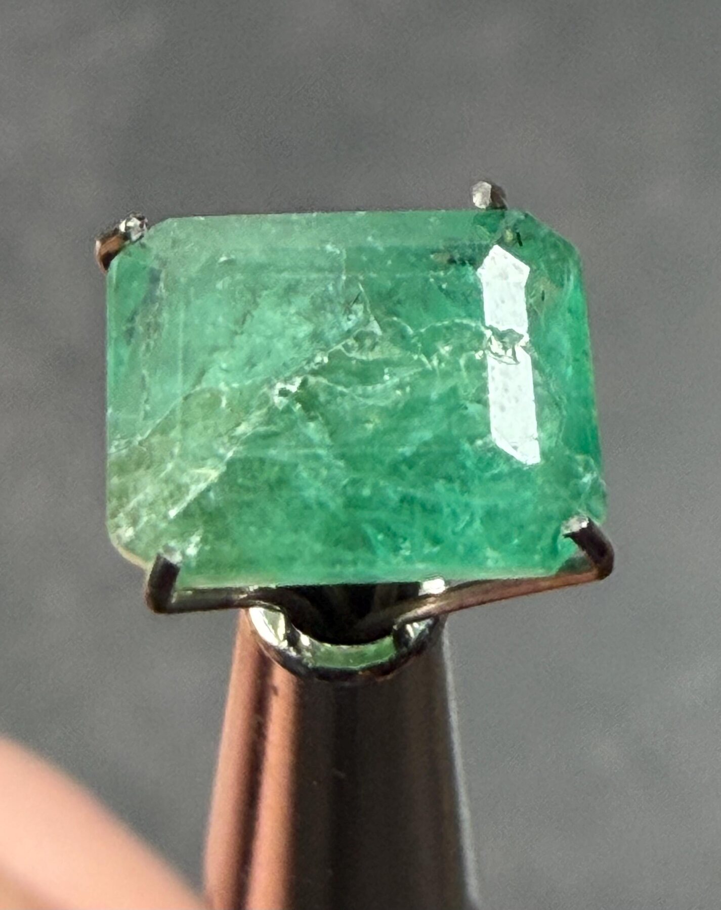 Emerald 2.85 ct Rectangular Cut Green Loose Gemstone, view 7 of 8