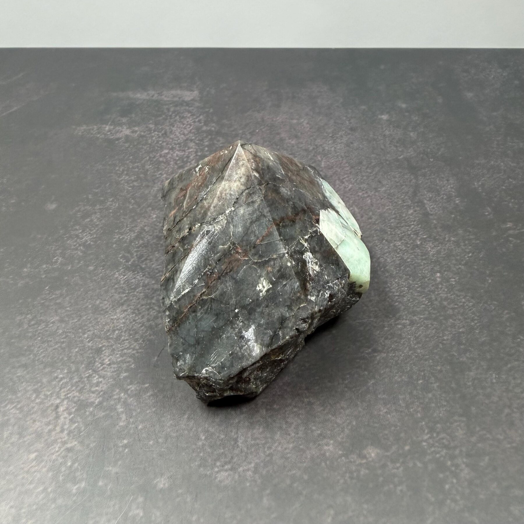 North Carolina Emerald in Matrix 146 g Polished Point Mineral Specimen, view 3 of 4
